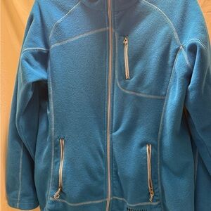 Double Diamond Blue Fleece Jacket with Zipper Pockets